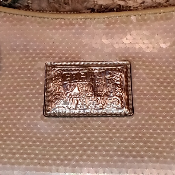 Y2K Coach Poppy Sequin Crossbody Bag White And Silver - Picture 2 of 9